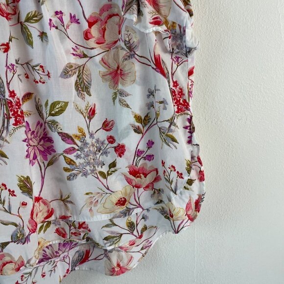 LC Lauren Conrad Floral Ruffle Trim Sleeveless Top Size Medium - Picture 7 of 12